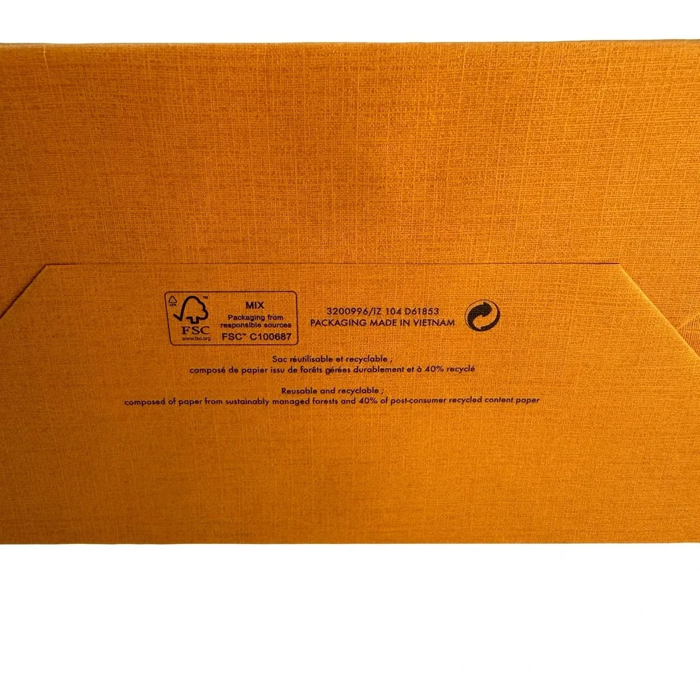 Louis Vuitton Orange‎ Shopping Bag Blue Handles Tall Medium Luxury Gift Bag Tote
